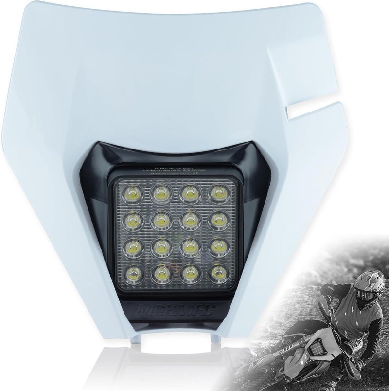 MCHMFG Dirt Bike Headlight,LED Enduro Pit Bike Light Kit Universal For Most Dirt Pit Bike Motorcycle EXC SXF White - Image 1